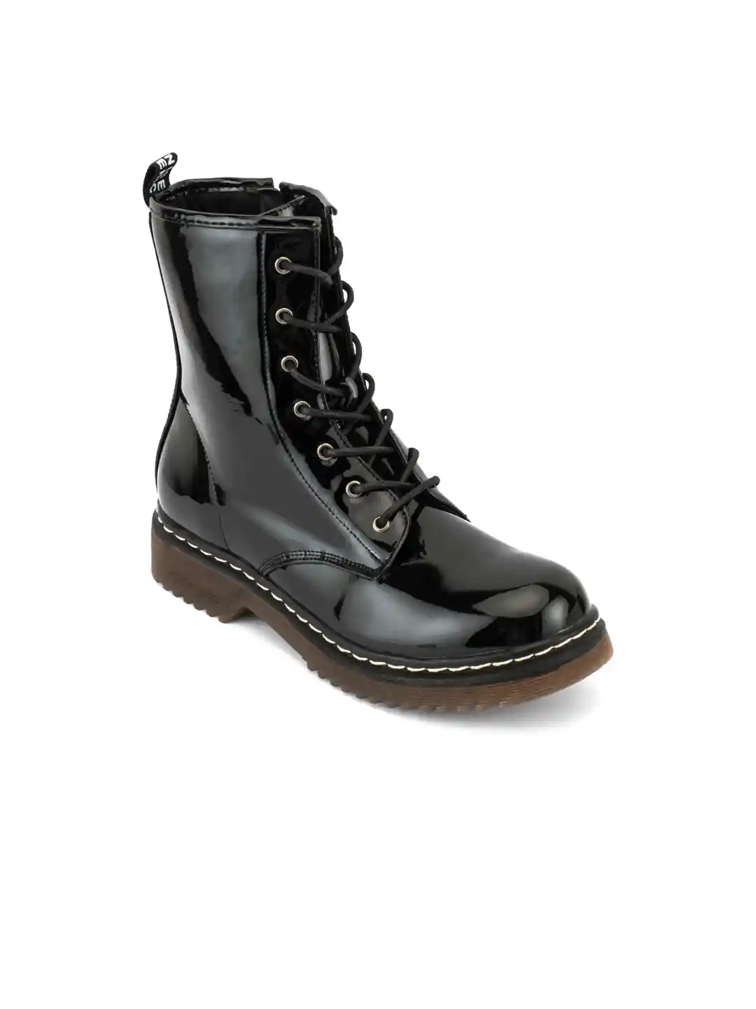 Buy Truffle Collection Women Black Solid Synthetic High-Top Flat