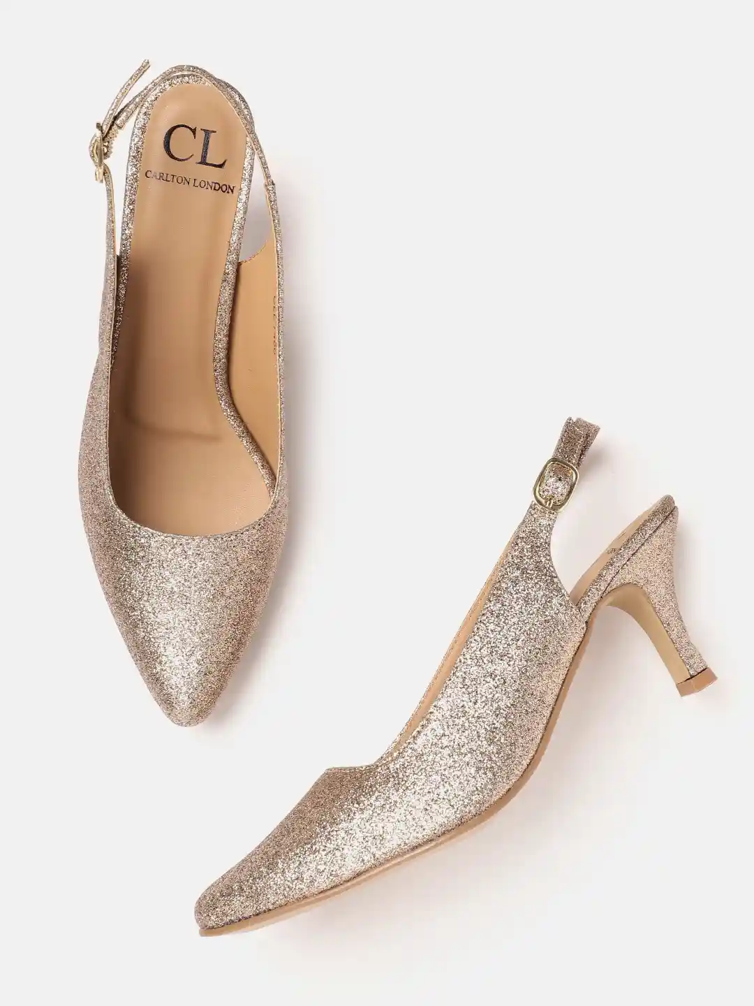 Buy Carlton London Shimmery Pointed Toe Kitten Heels Heels for