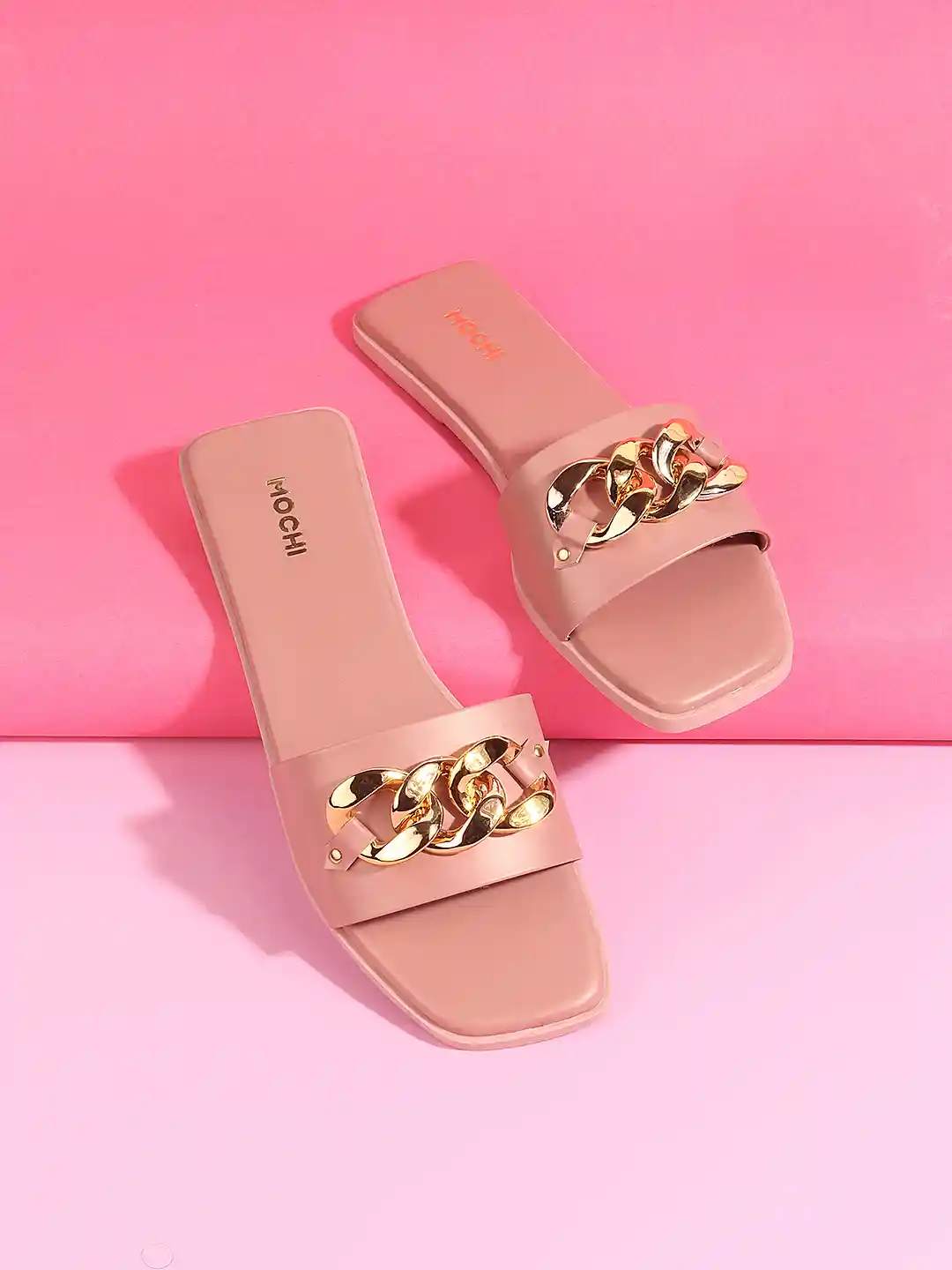 Buy Mochi Women Pink Embellished Open Toe Flats Flats for Women