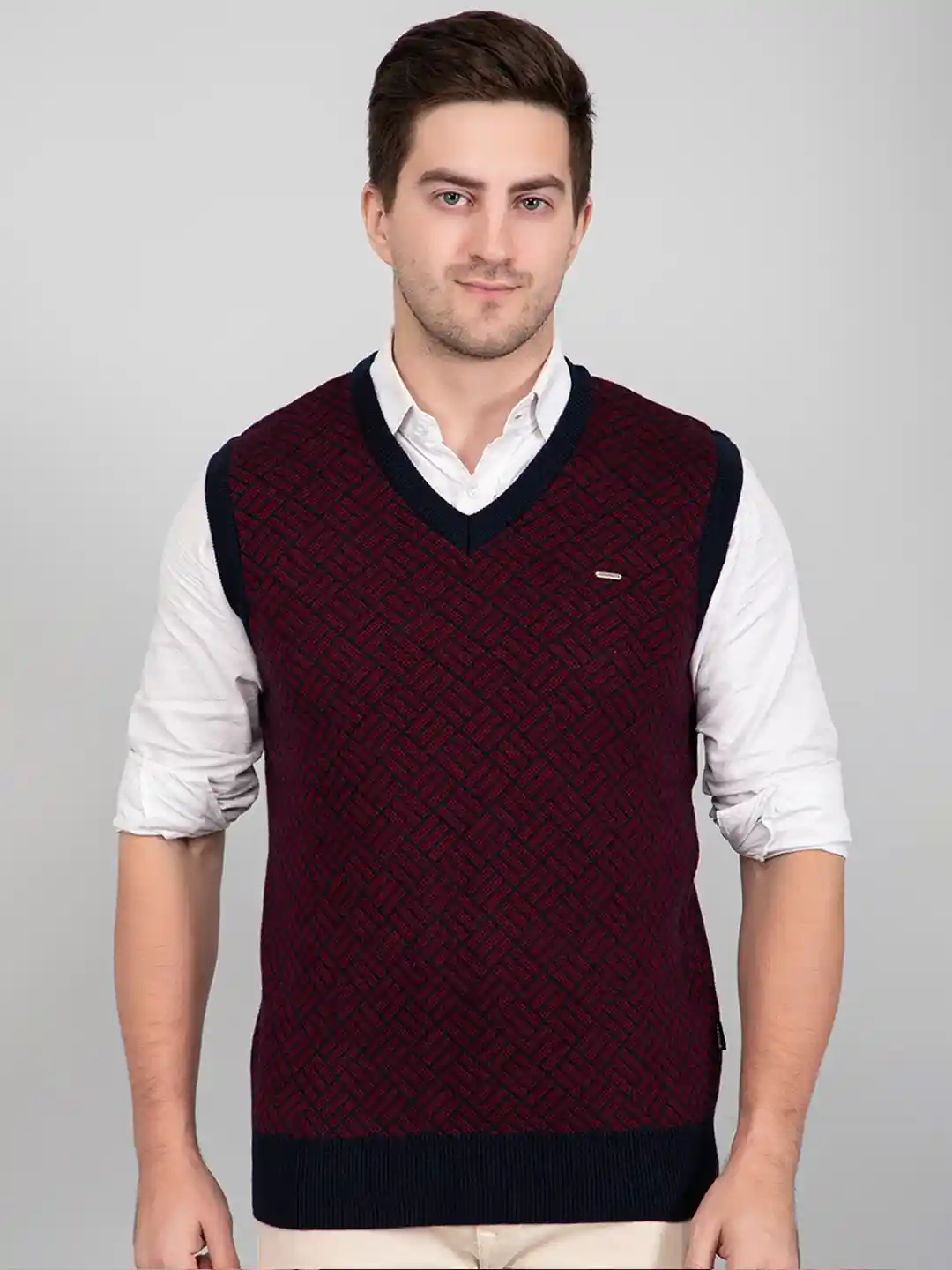 Buy GODFREY Men V-Neck Wool Sweater Vest Sweaters for Men