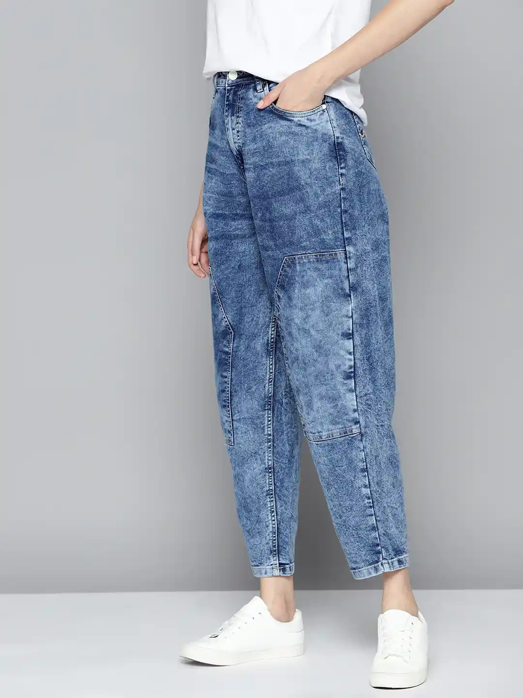 Buy Mast Harbour Women Heavy Fade Acid Wash Stretchable Baggy