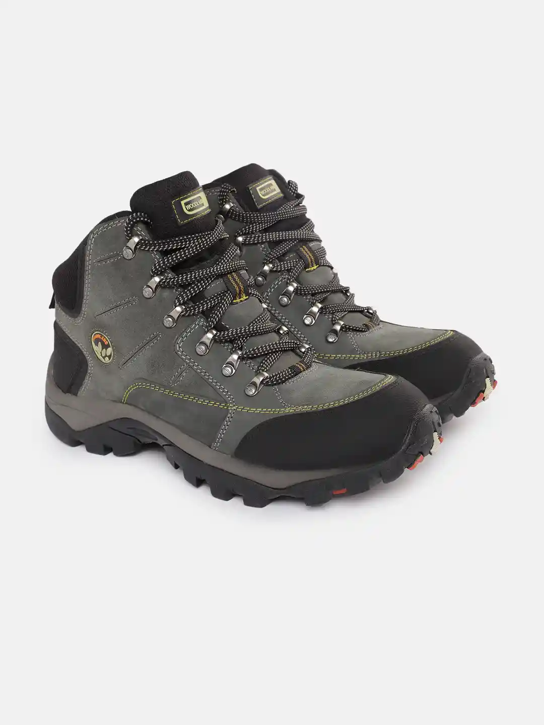 Woodland Men Nubuck Leather Colourblocked Mid-Top Comfeet Trekking Shoes