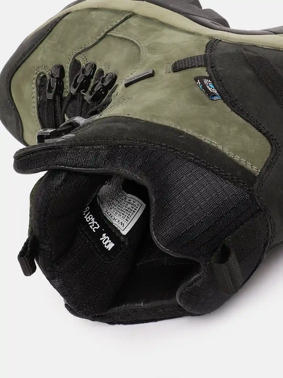 natural Buy Woodland Men Colourblocked Leather Mid-Top Regular Boots