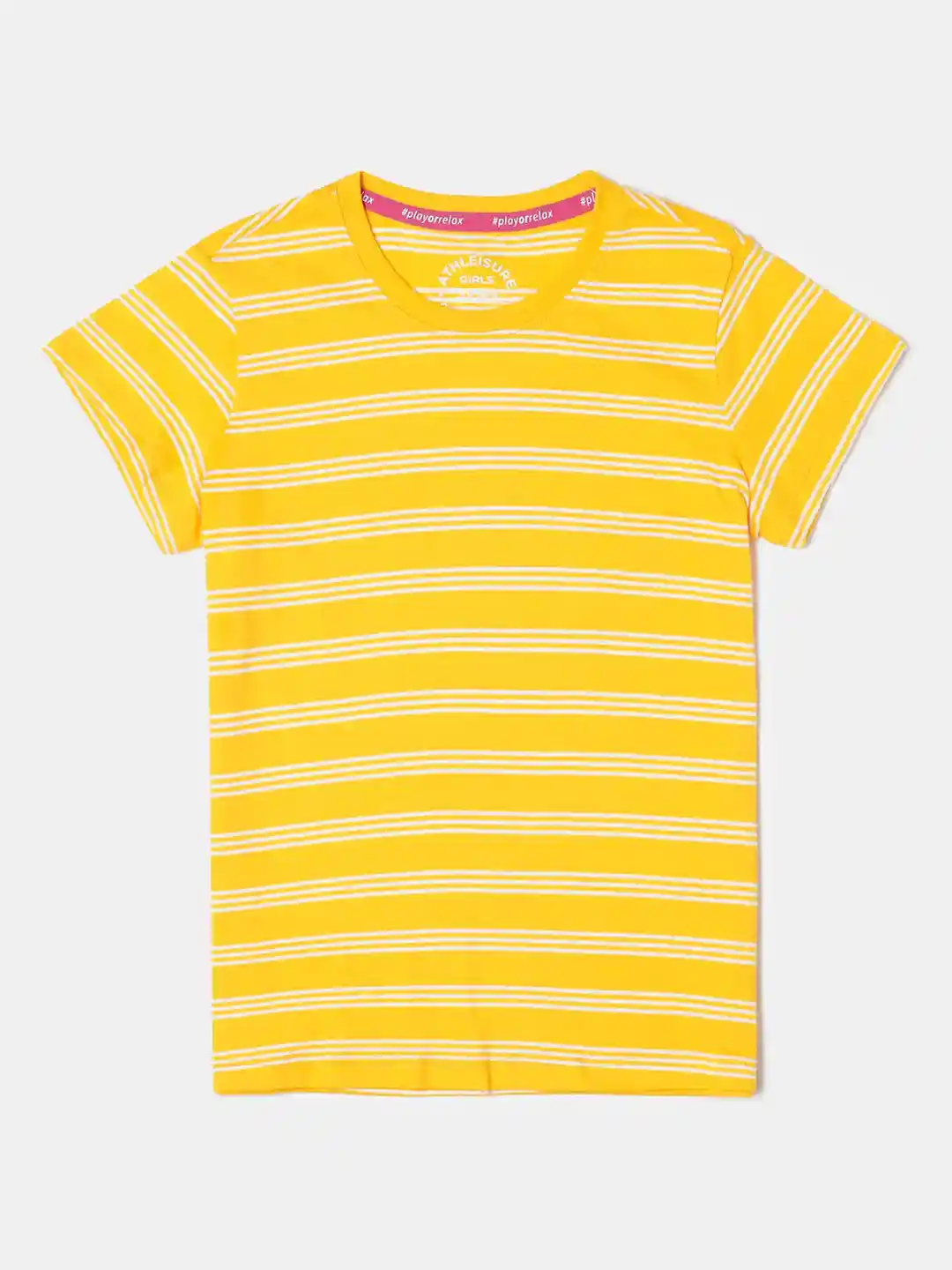 Buy Jockey Girls Super Combed Cotton Striped Short Sleeve Regular