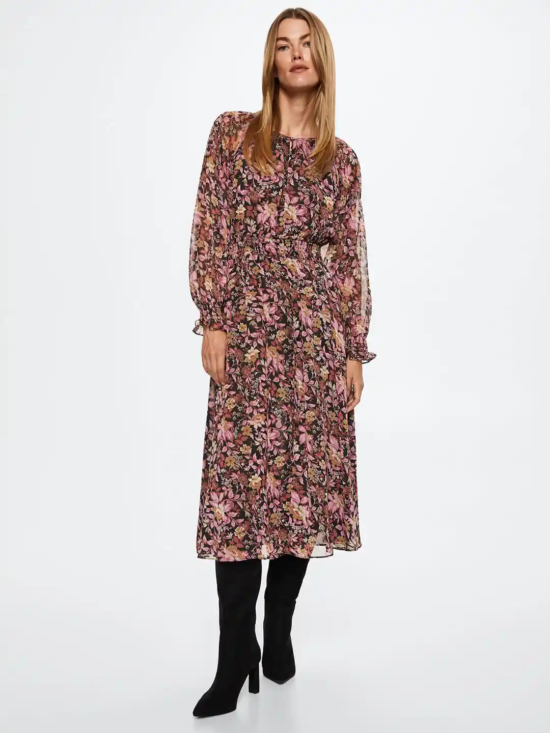 Buy MANGO Floral A-Line Midi Dress Dresses for Women 21322576