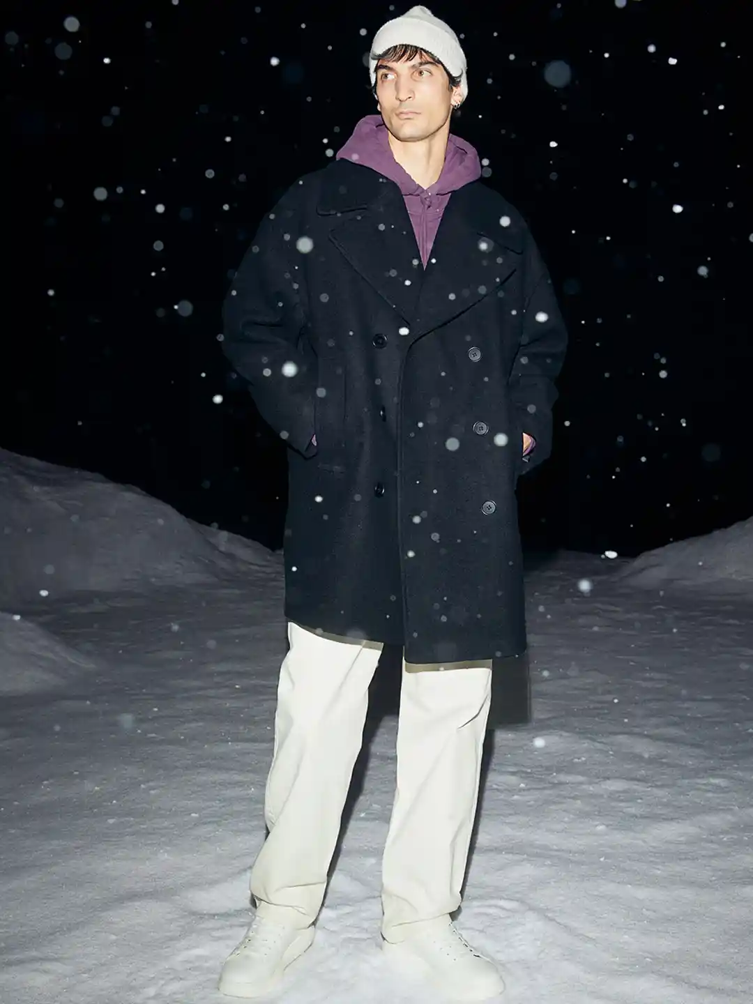 Buy H&M Men Oversized Fit Wool-blend pea coat Coats for Men - Main Image