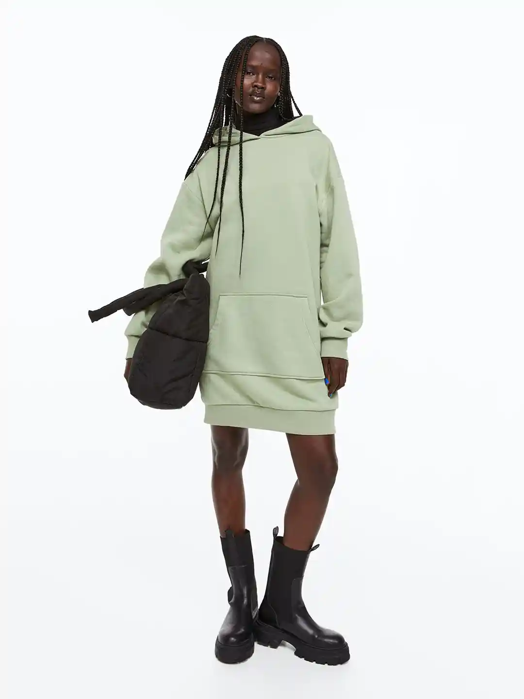 Hooded Sweatshirt Sweatshirt Dress Hm Hooded Sweatshirt-Like Dress