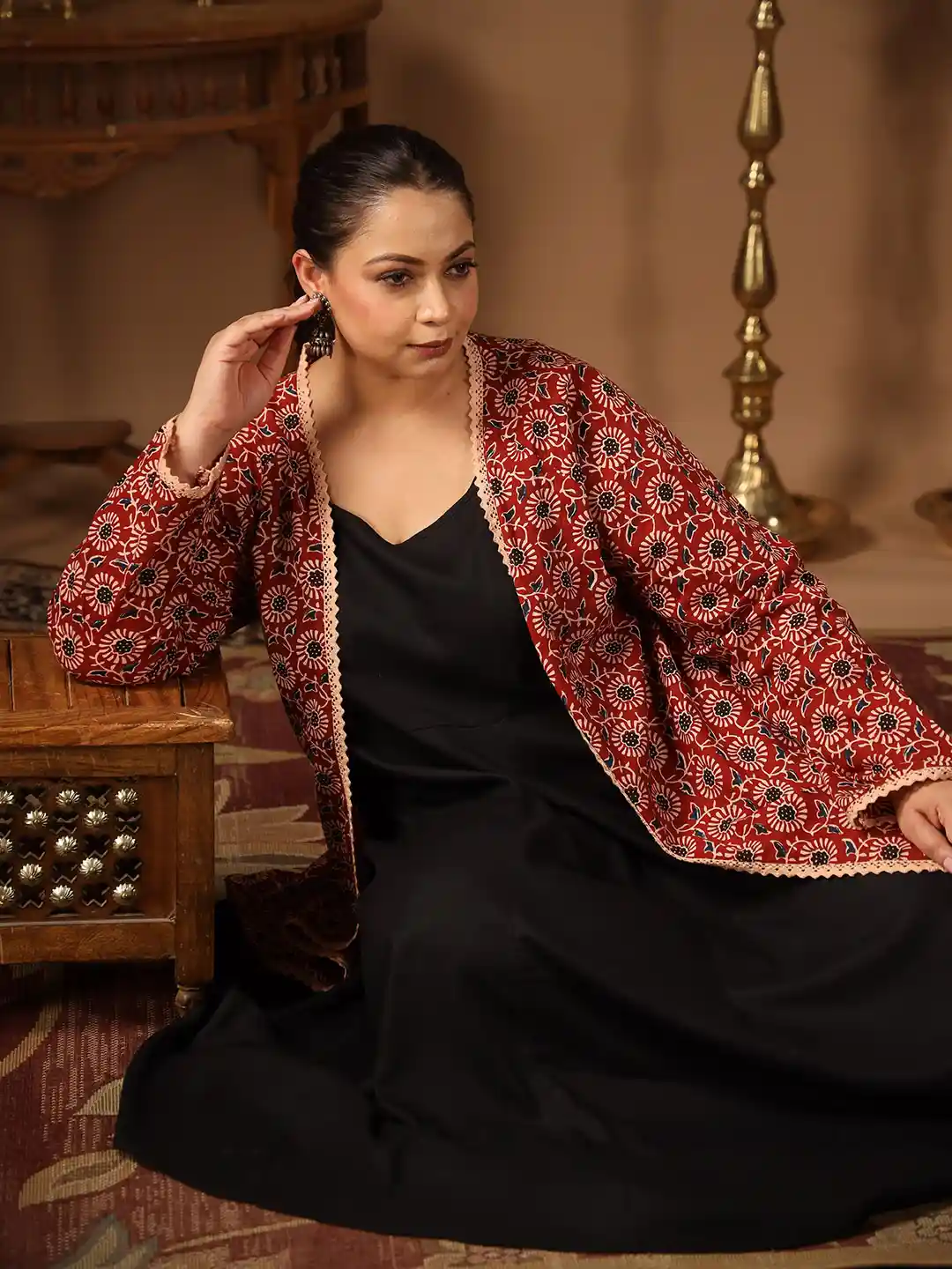 anayna Women A-Line Kurta with Jacket