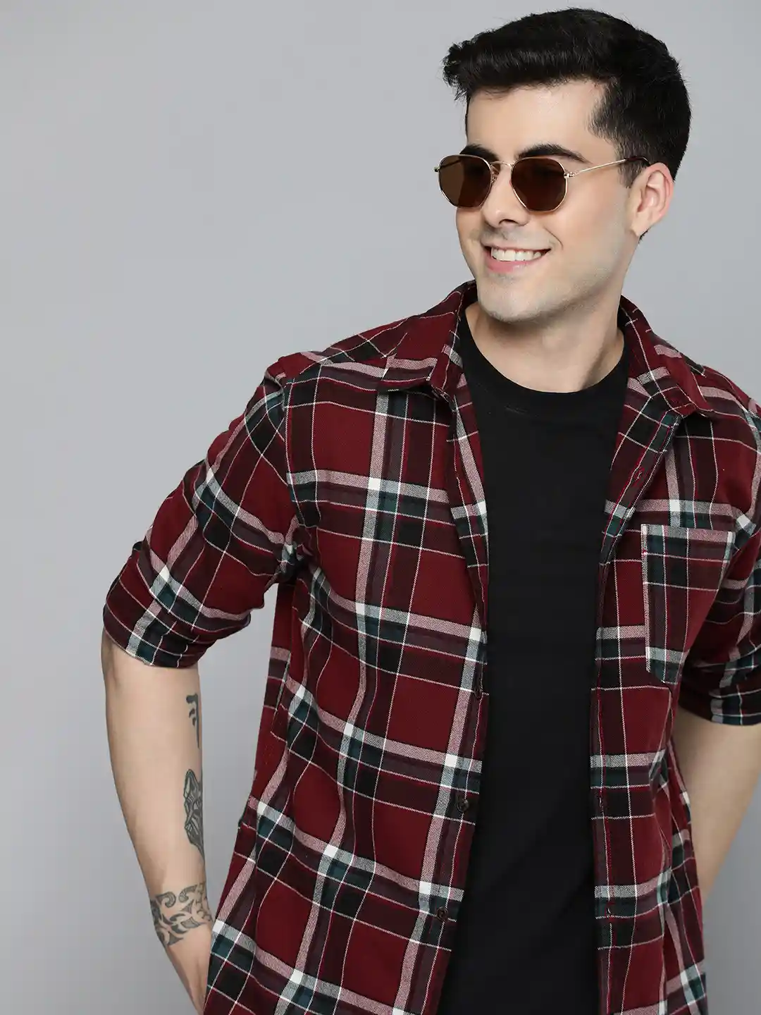 Buy HERE&NOW Men Slim Fit Checked Casual Shirt Shirts for Men