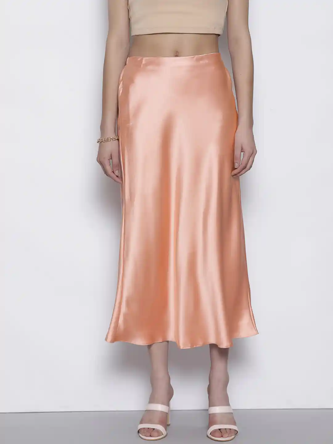 Satin Midi Skirt Womens Slip Skirt Petite Satin Bias Midi Slip Skirt