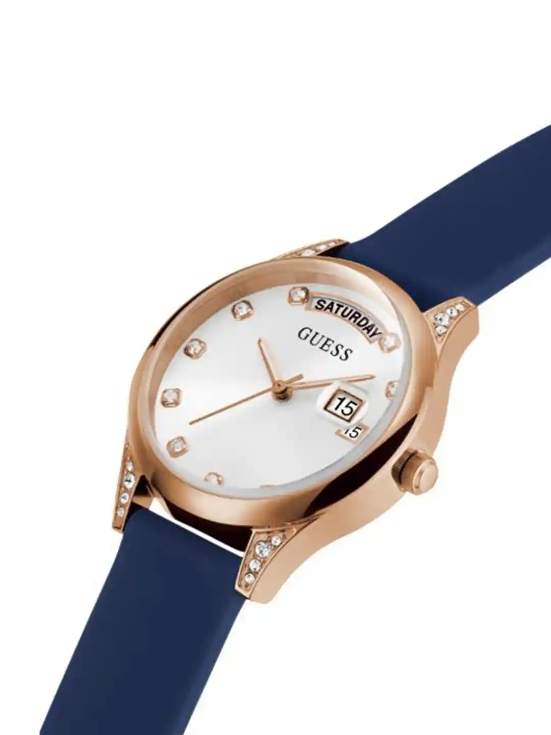 Buy GUESS Women White Dial Blue Straps Analogue Watch- GW0356L1