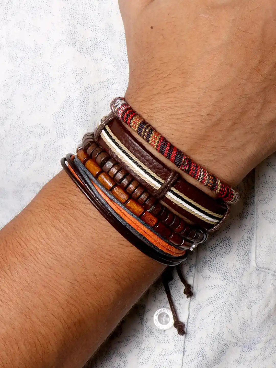 Buy JOKER & WITCH Men Set of 5 Leather Multistrand Bracelets Buy JOKER & WITCH Men Set of 5 Leather Multistrand Bracelets