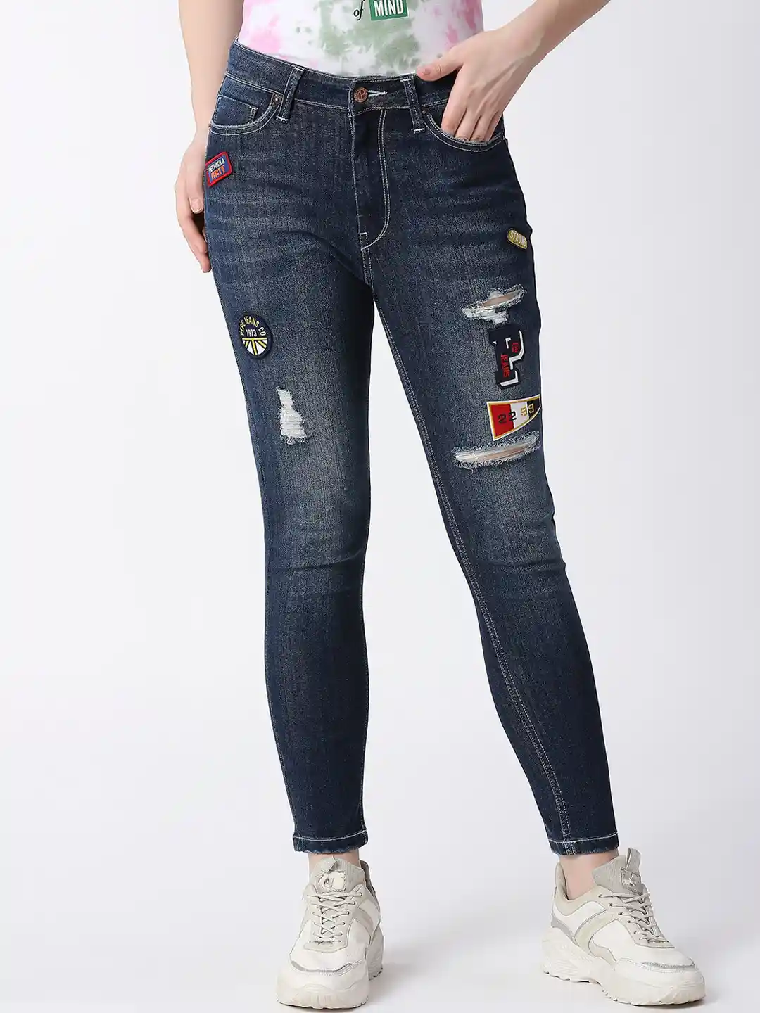 Buy Pepe Jeans Women Cotton Skinny Fit High-Rise Mildly Distressed