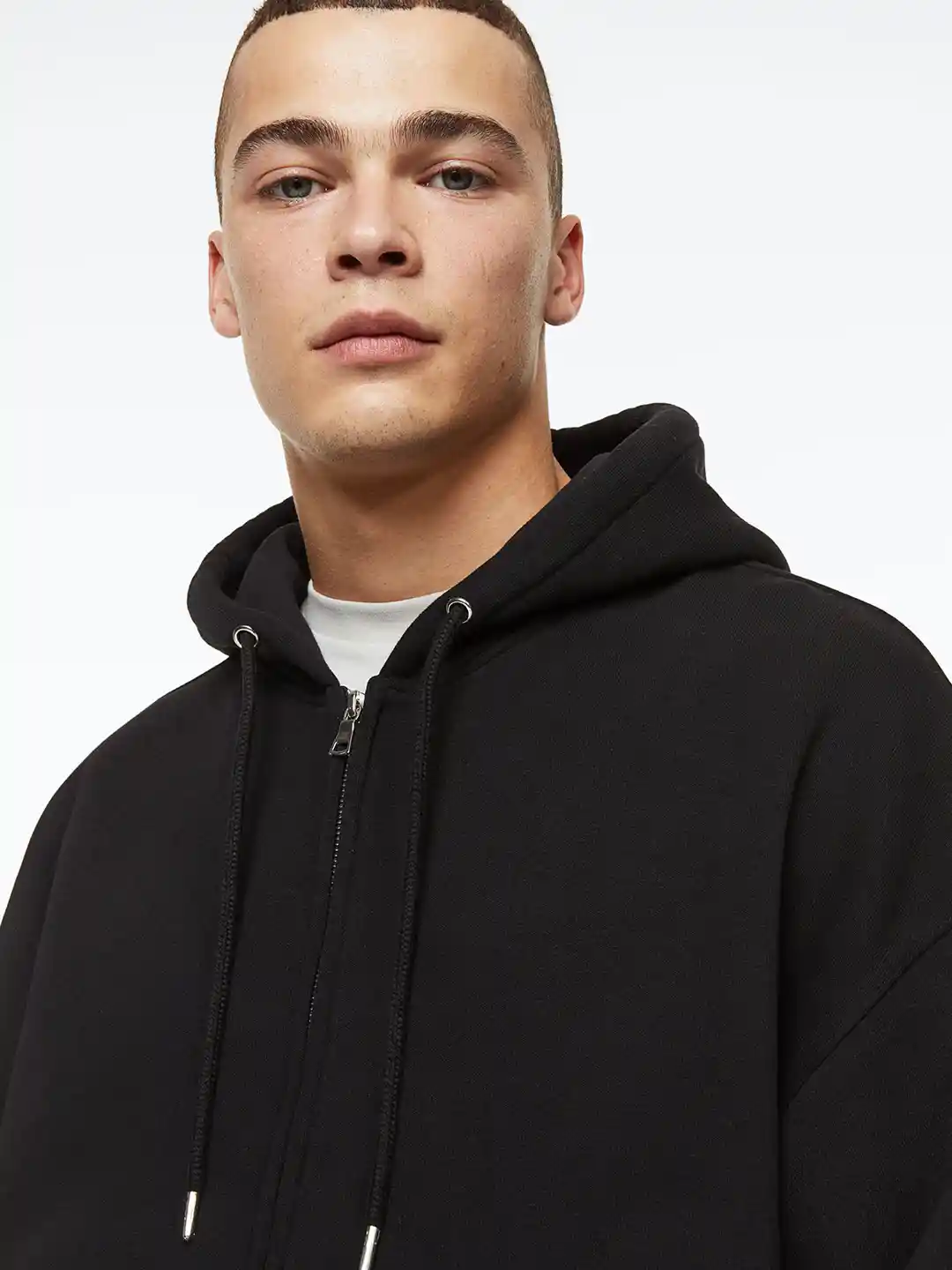 H&m Cotton Zip Through Hoodie H&M Men Oversized Fit Zip