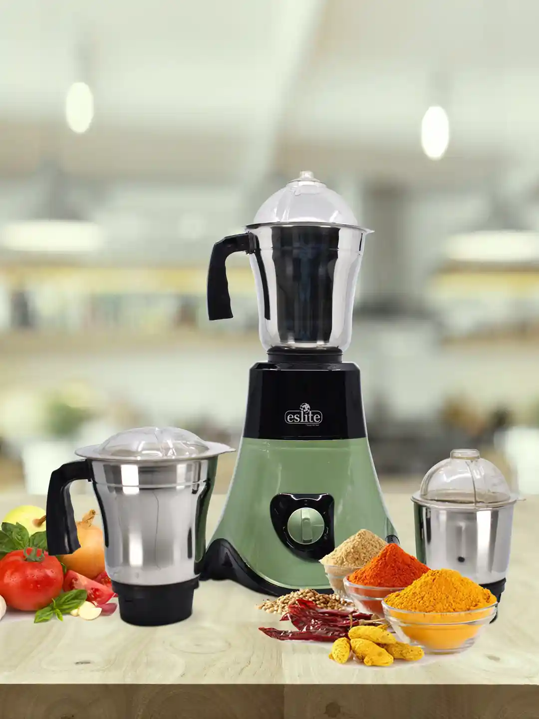 Buy Eslite Green Silver-Toned Mixer Grinder with Stainless