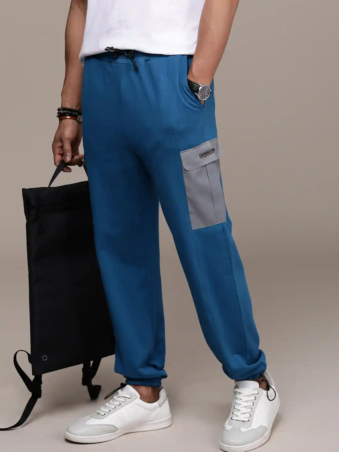 Buy FORCE IX Men Solid Relaxed Fit Mid-Rise Knitted Pure Terry