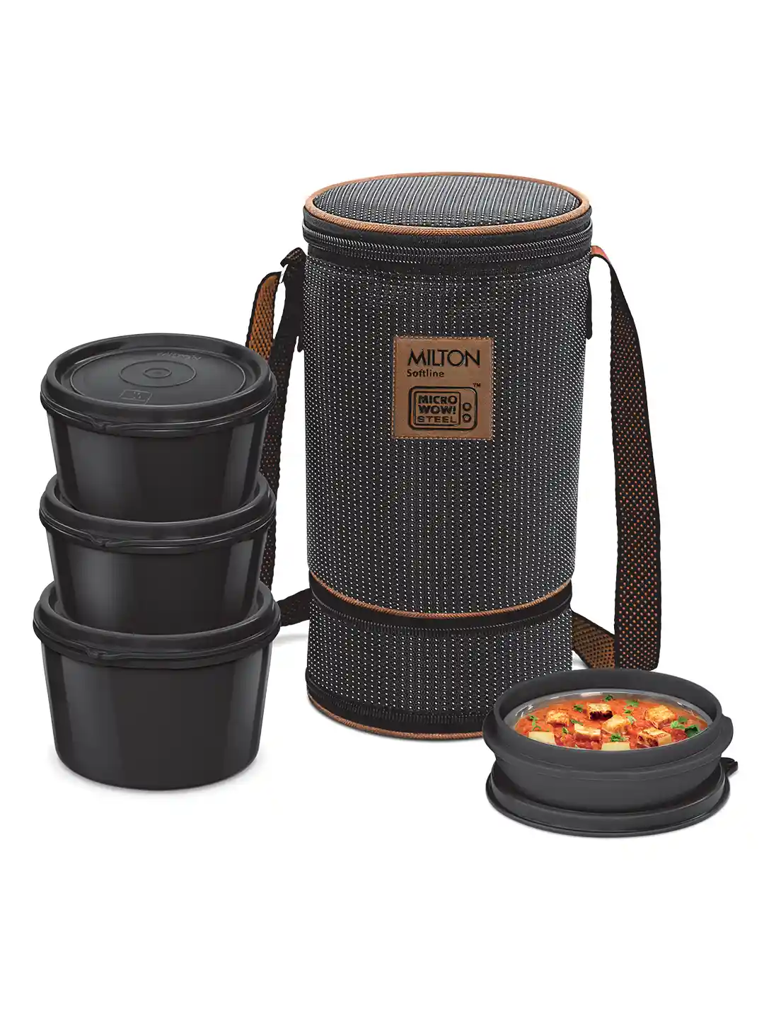 Buy Milton Flexi Pieces Black Lunch Boxes 180 ml 320ml 320 ml