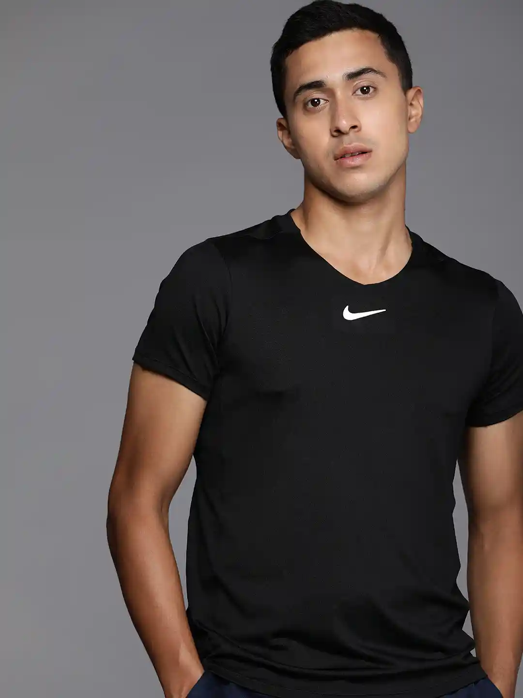 Buy Nike NKCT ADVTG V-Neck Dri-FIT Slim Fit Tennis T-shirt