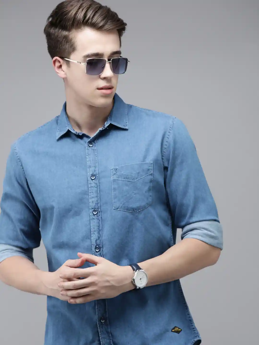 Buy VAN HEUSEN DENIM LABS Solid Slim Fit Pure Cotton Casual Shirt