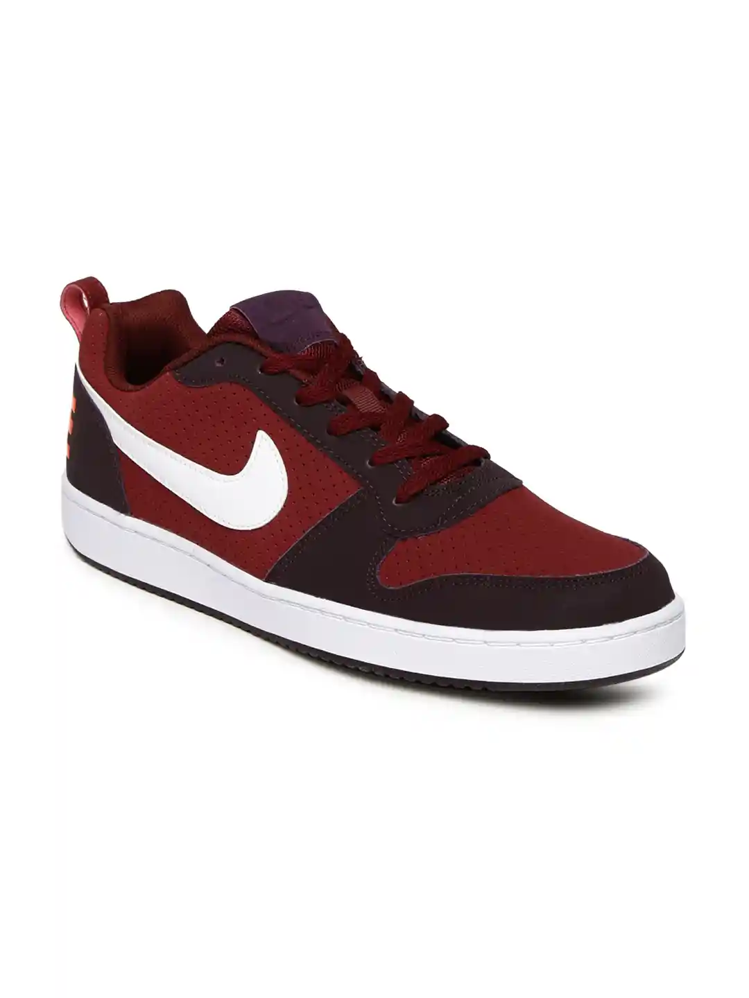 Buy Nike Men Maroon Purple COURT BOROUGH LOW Leather Sneakers