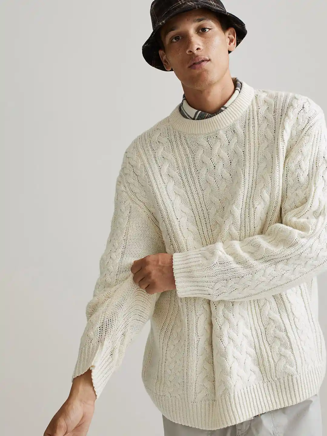 H&m White Polo Neck Jumper Mens H&m White Knitted Jumper