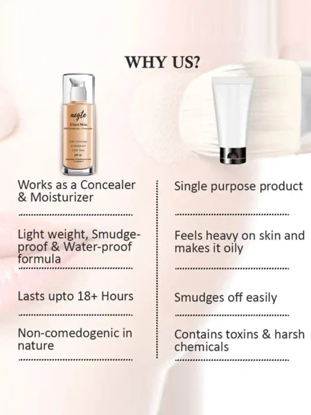 Buy Aegte Glass Skin SPF 25 Matte Liquid HD Foundation Concealer