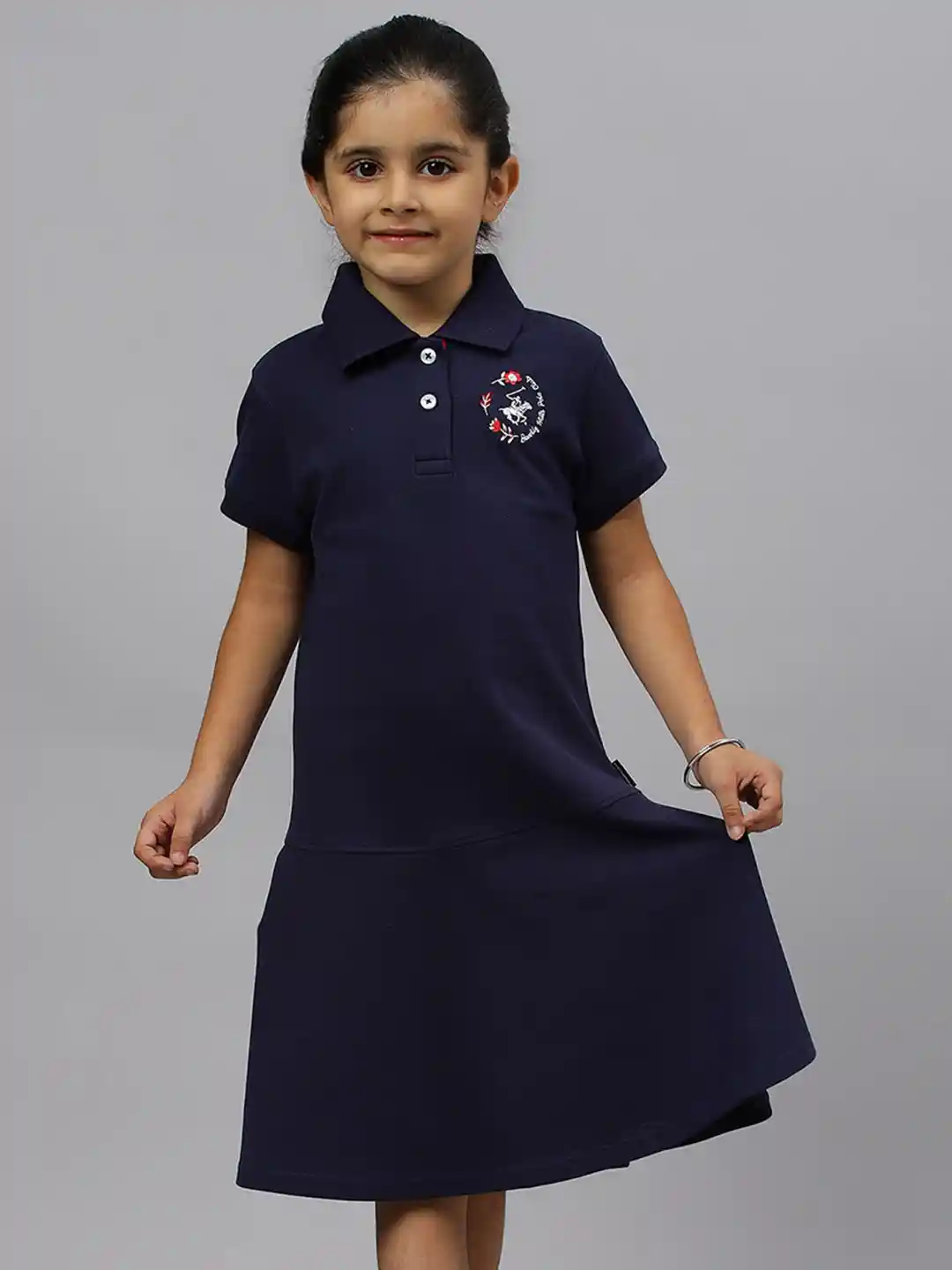 Beverly Hills Polo Club Girls Cotton A-Line Midi Dress