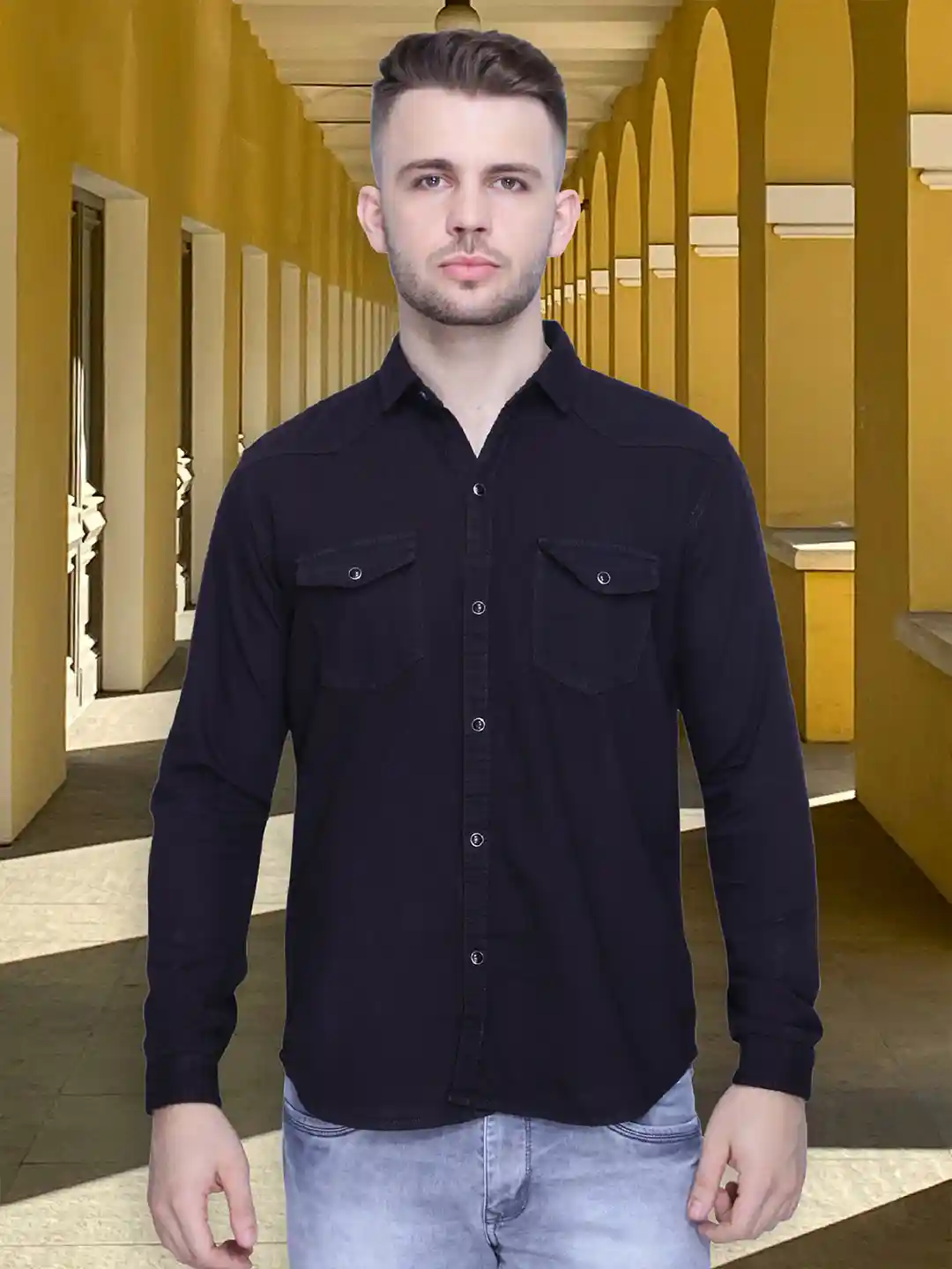 Long Sleeve Denim Shirt Styles Men Kuons Avenue Men Smart Slim Fit