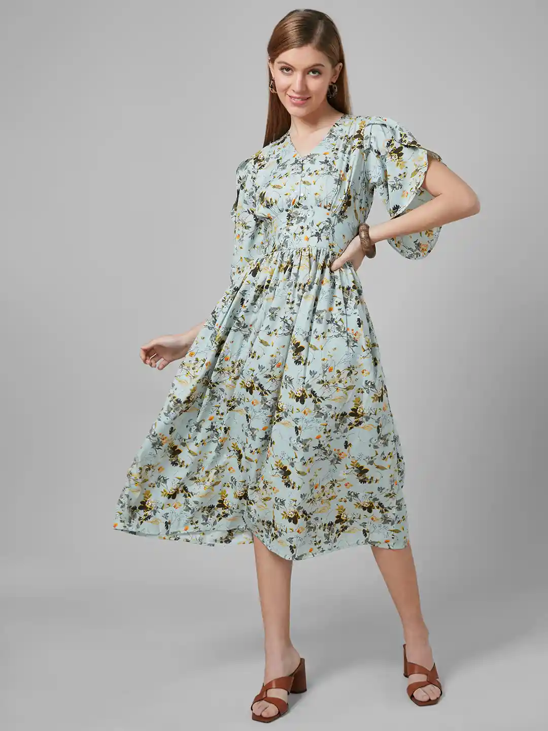 Buy Style Quotient Women Floral Fit and Flare Smart Casual Midi