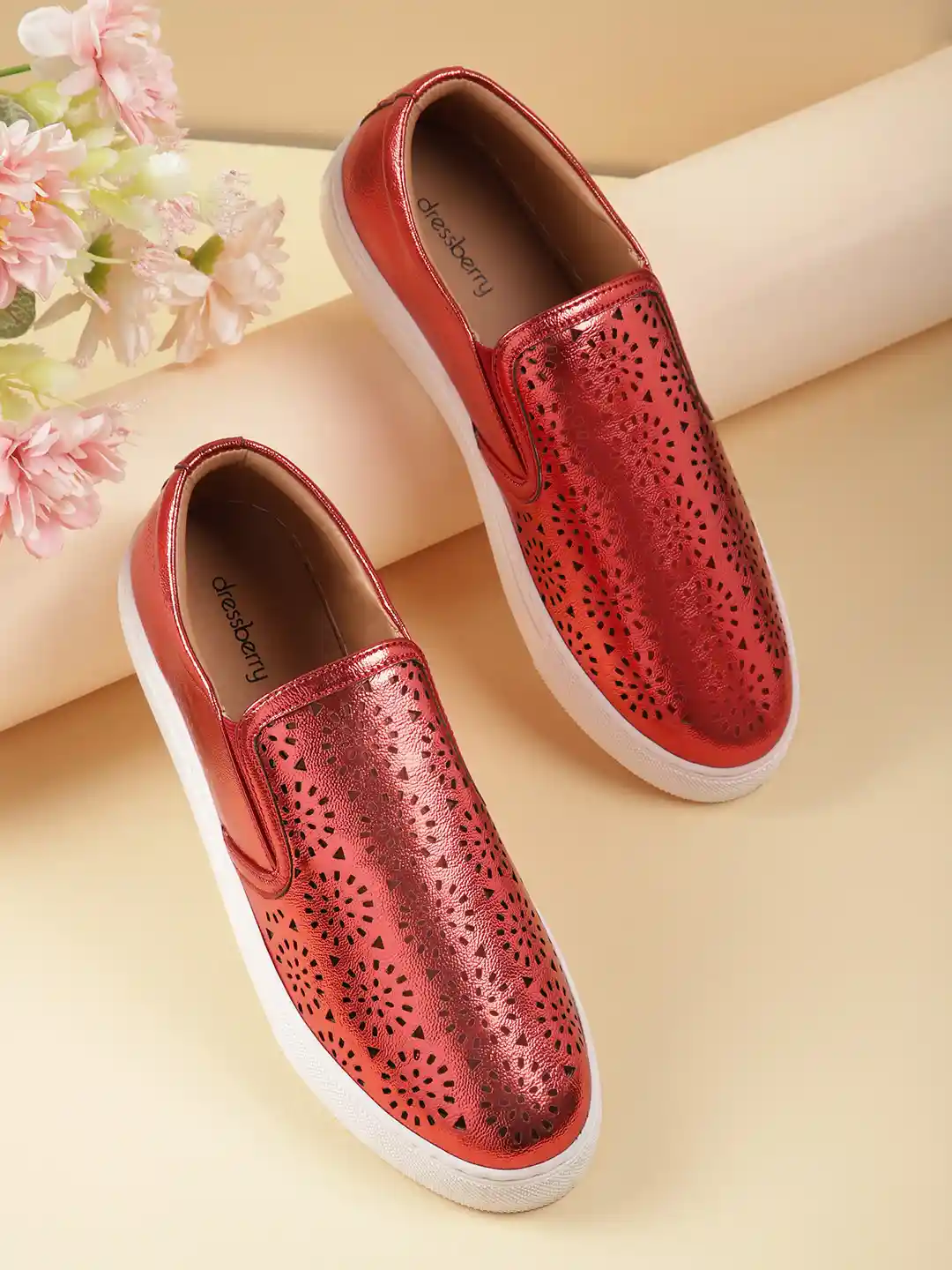 DressBerry Women Cut Work Slip-On Sneakers