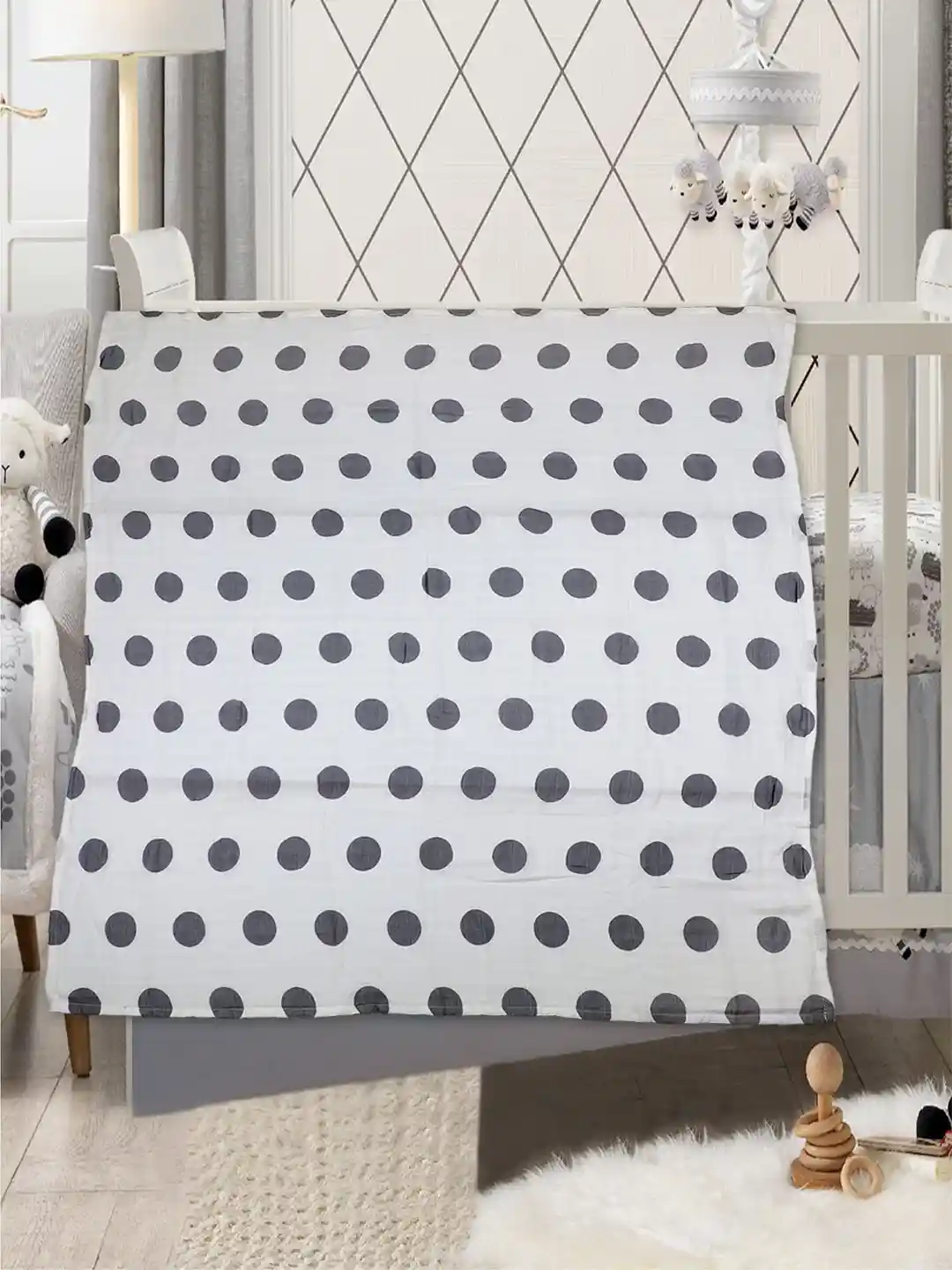 Buy Baby Moo Infants Polka Dots Printed Soft Wrapper Muslin