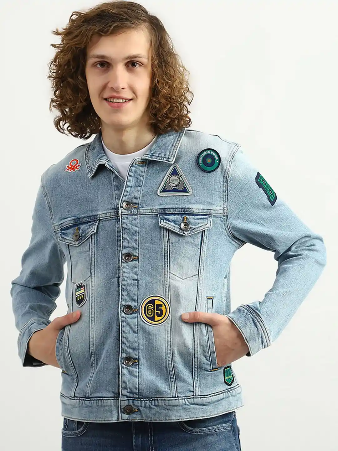 Buy United Colors of Benetton Men Washed Denim Jacket Jackets