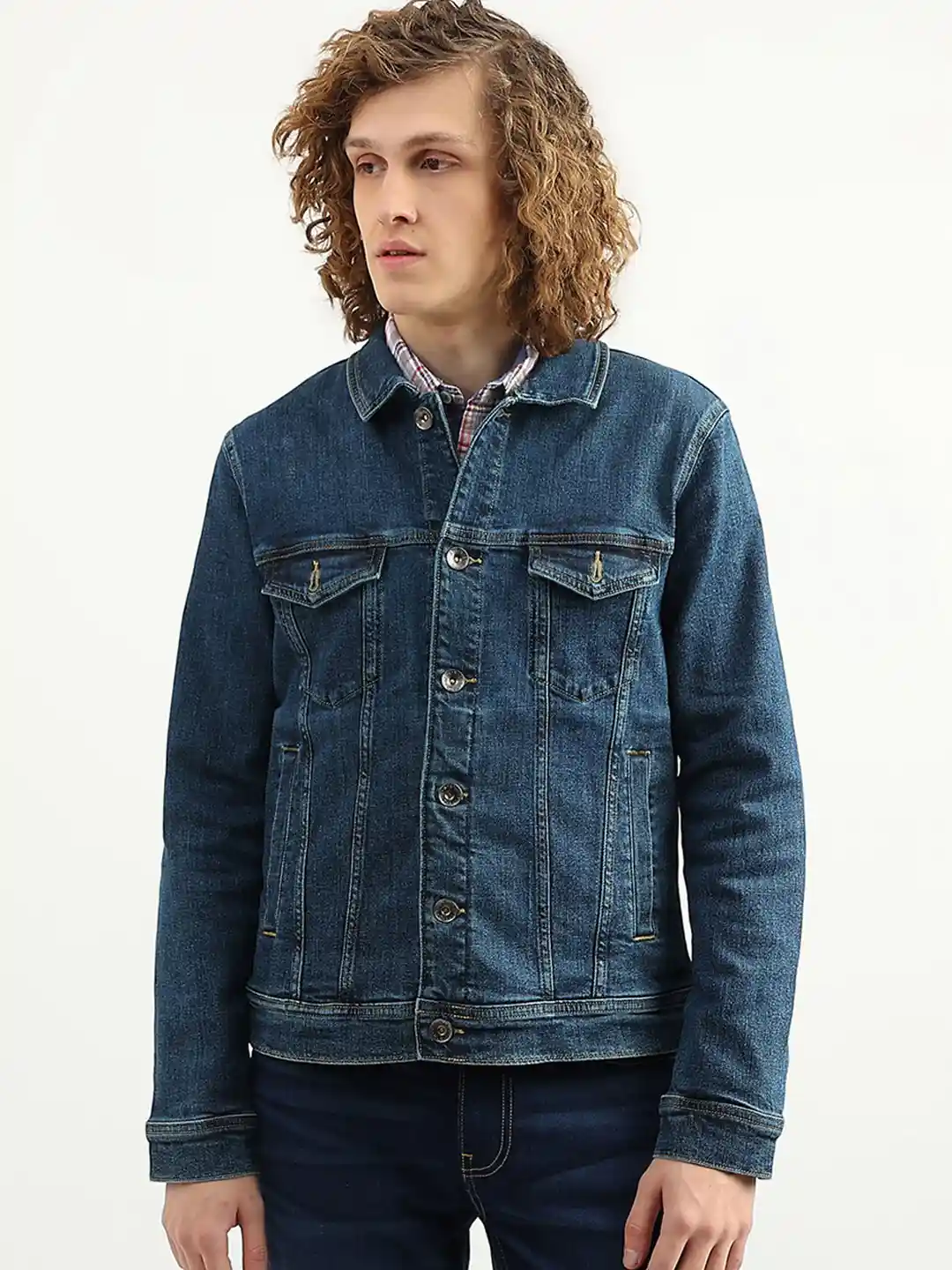 United Colors of Benetton Men Cotton Washed Denim Jacket