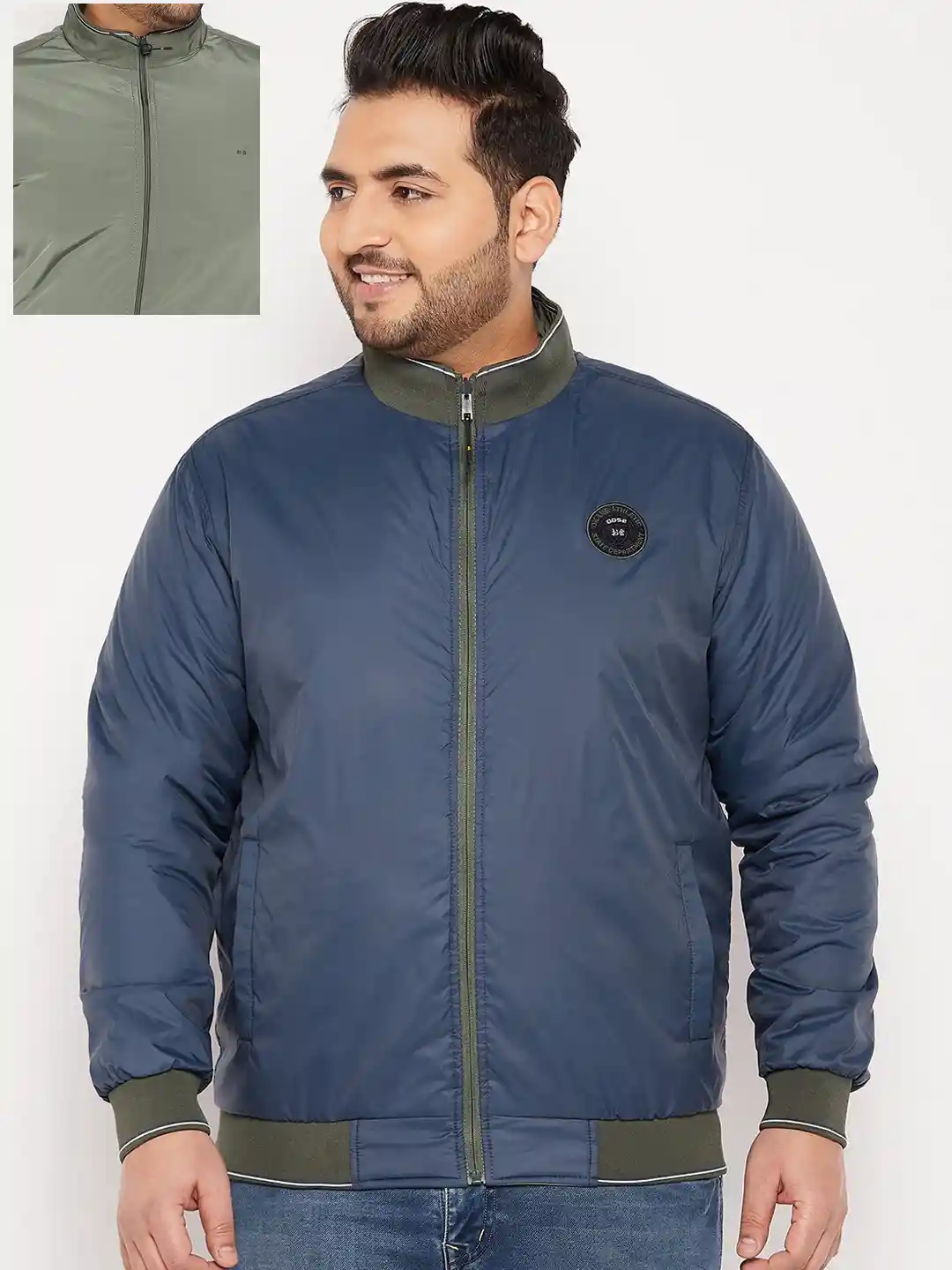 Buy Okane Men Plus Size Reversible Bomber Jacket Jackets for Men