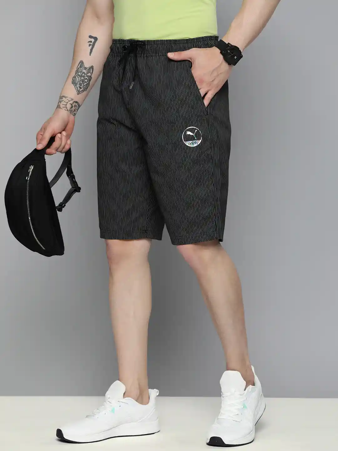 Buy one8 x PUMA Men Pure Cotton Striped Outdoor Chino Shorts - Shorts for  Men 21532796 | Myntra