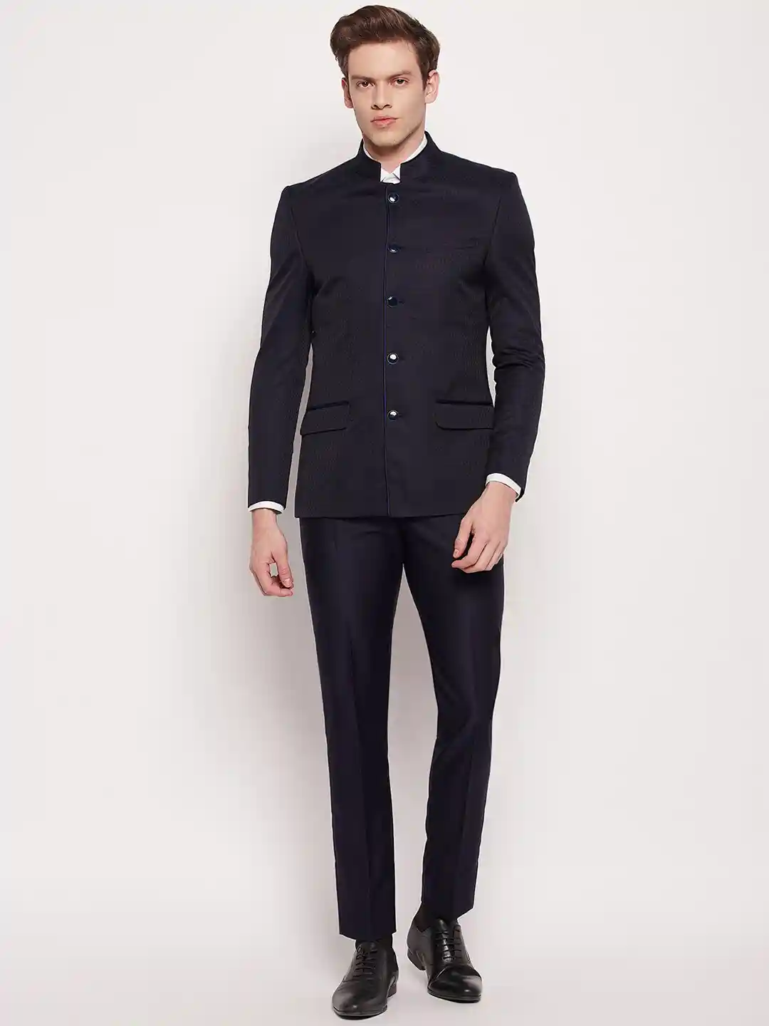 Buy Cantabil Men Piece Self-Design Slim-Fit Single-Breasted