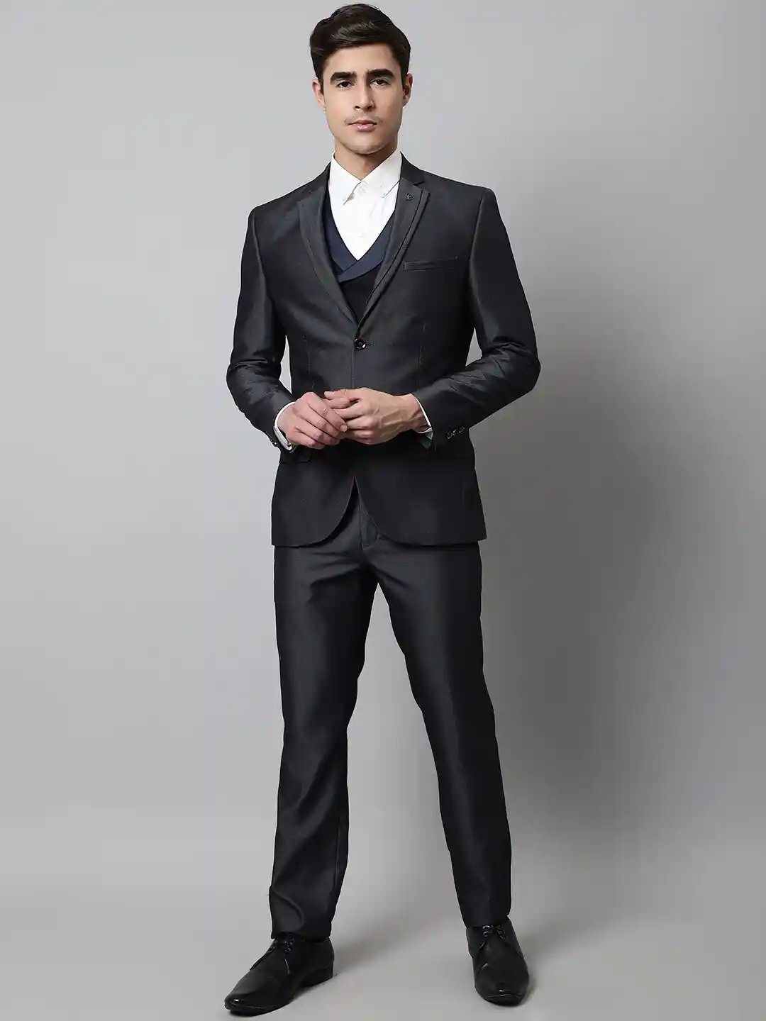 Buy Cantabil Men Slim-Fit Single-Breasted Three-Piece Formal Suit