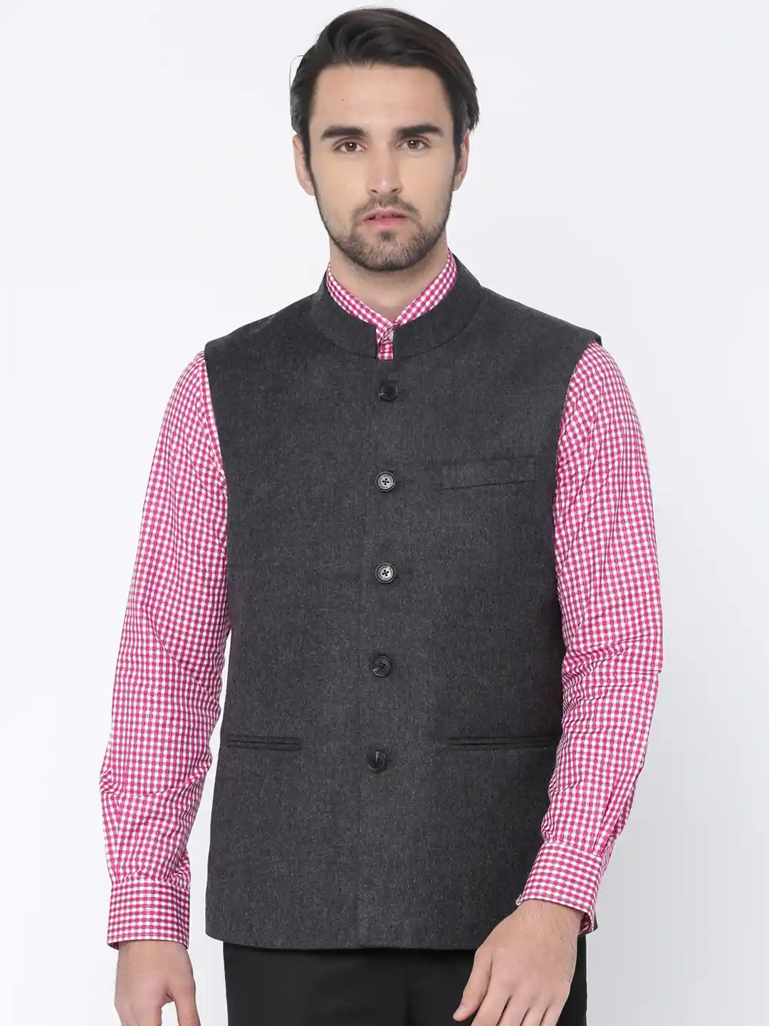 Buy Monte Carlo Men Charcoal Grey Nehru Jacket Nehru Jackets for