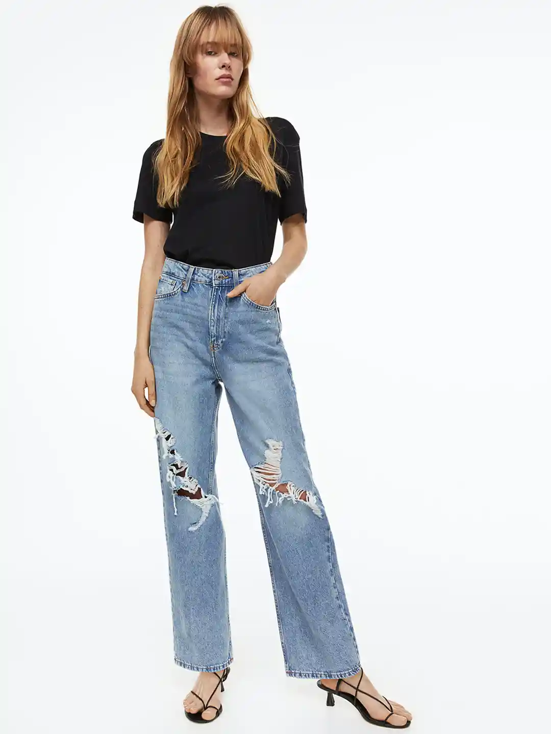Buy H&M Women Loose Straight High Jeans Jeans for Women 21559958