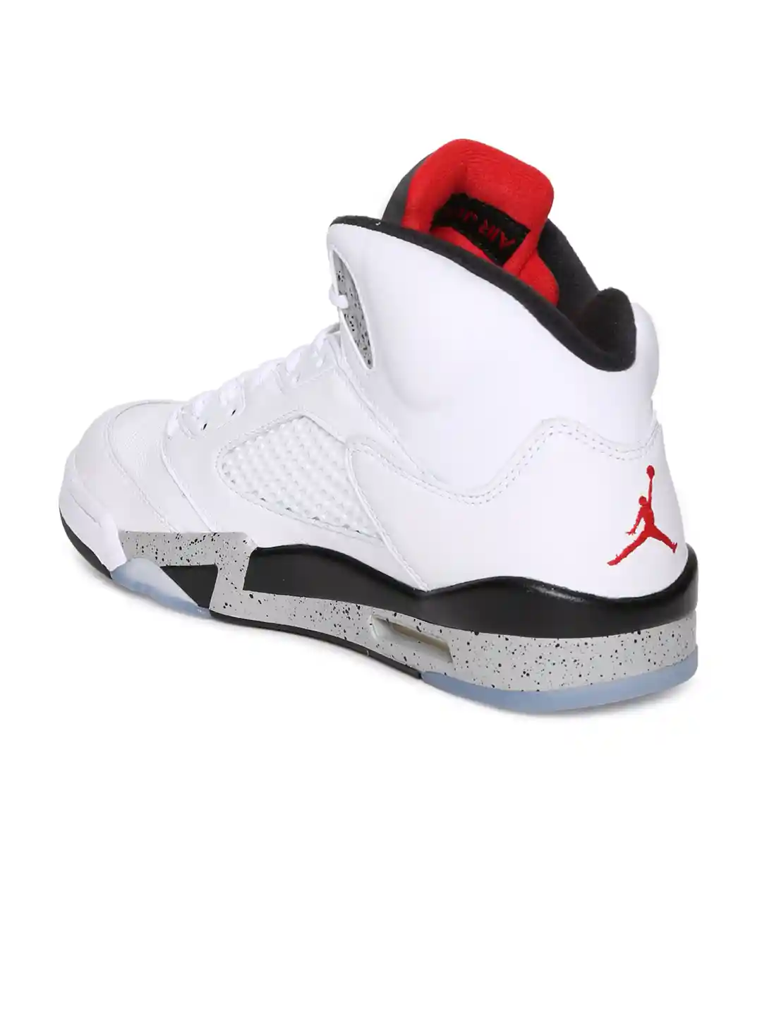 Buy Nike Men White Solid Leather AIR JORDAN 5 RETRO Mid-Top