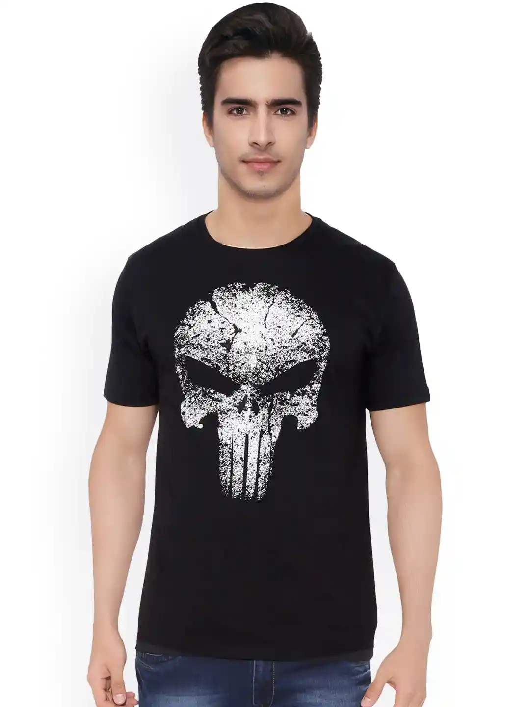 Buy The Souled Store Unisex Black Printed Punisher Skull (Glow In