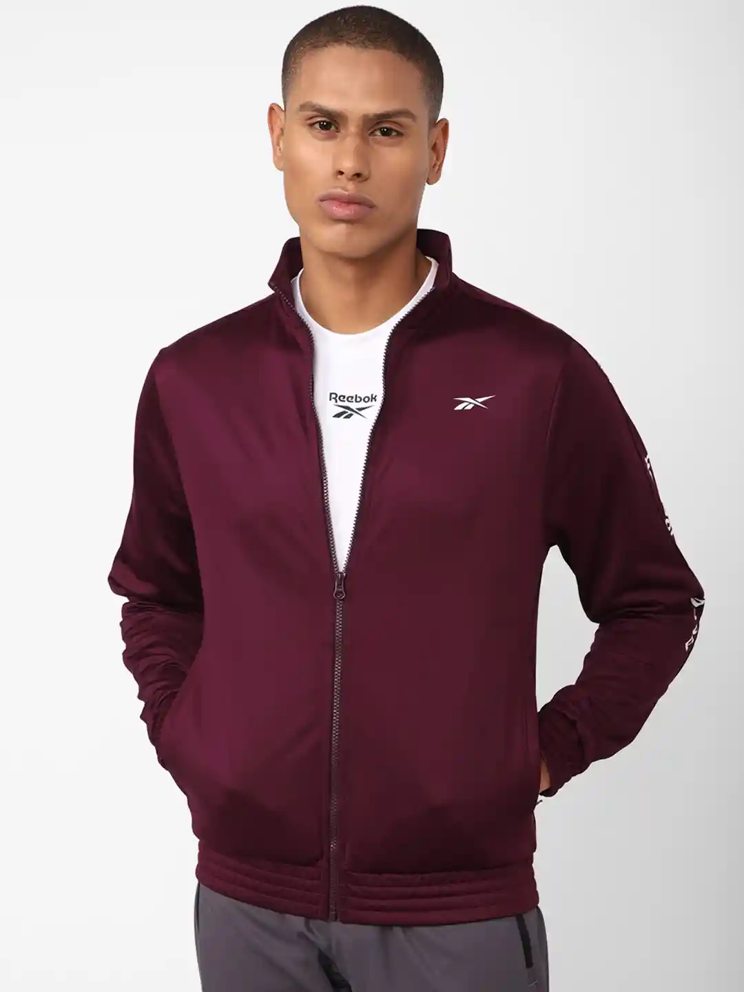 Buy Reebok Men Training Essentials Linear Logo Track Sporty Jacket
