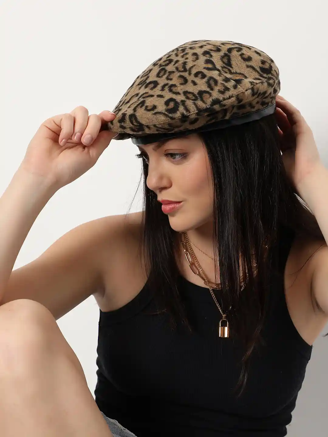 Buy HAUTE SAUCE Women Animal Printed Anti-Sweat Beret Hat Hat