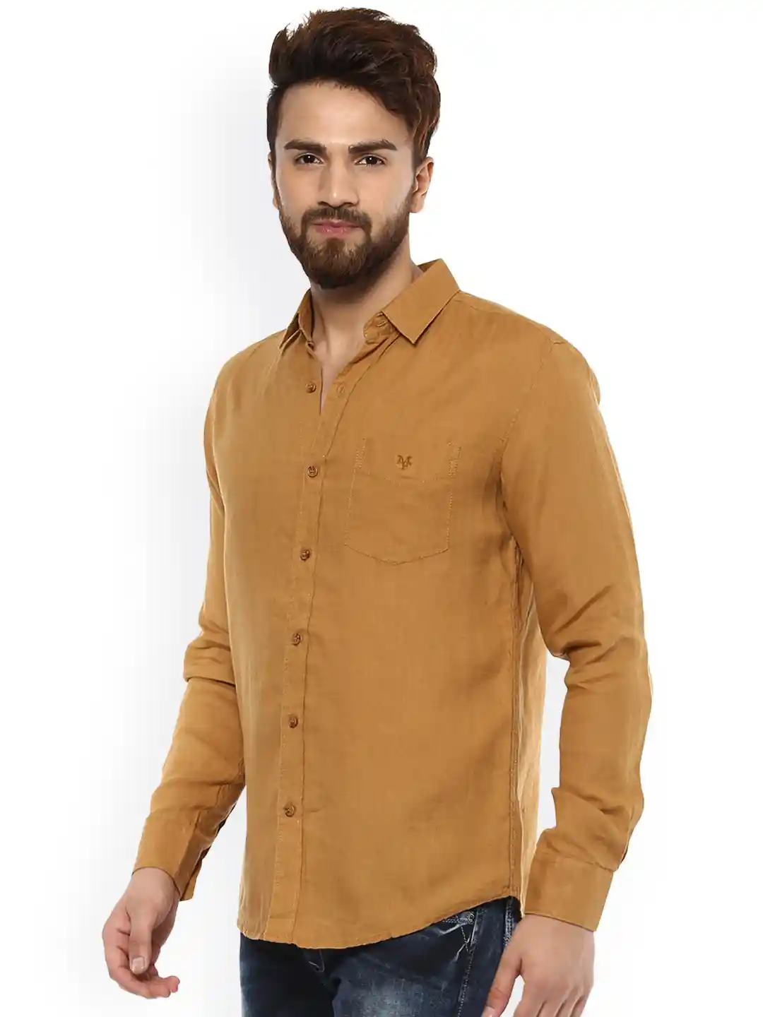 Buy Mufti Men Khaki Slim Fit Solid Casual Shirt Shirts for Men