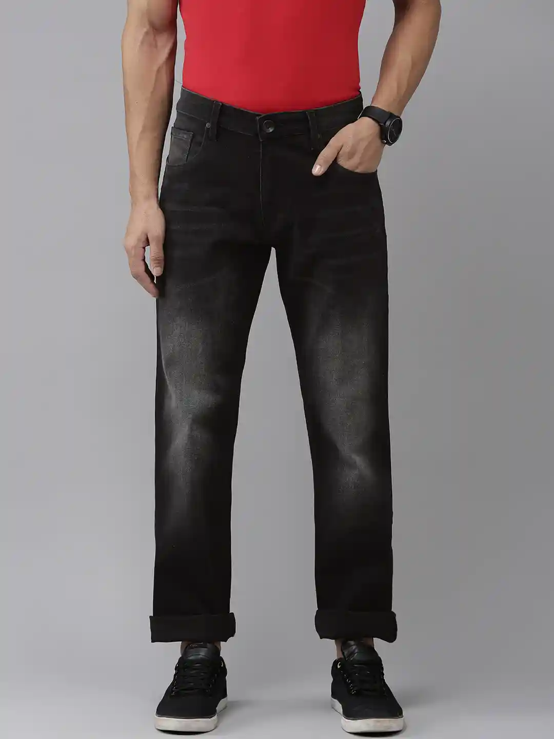 Buy Pepe Jeans Men Black Holborne Straight Fit Light Fade