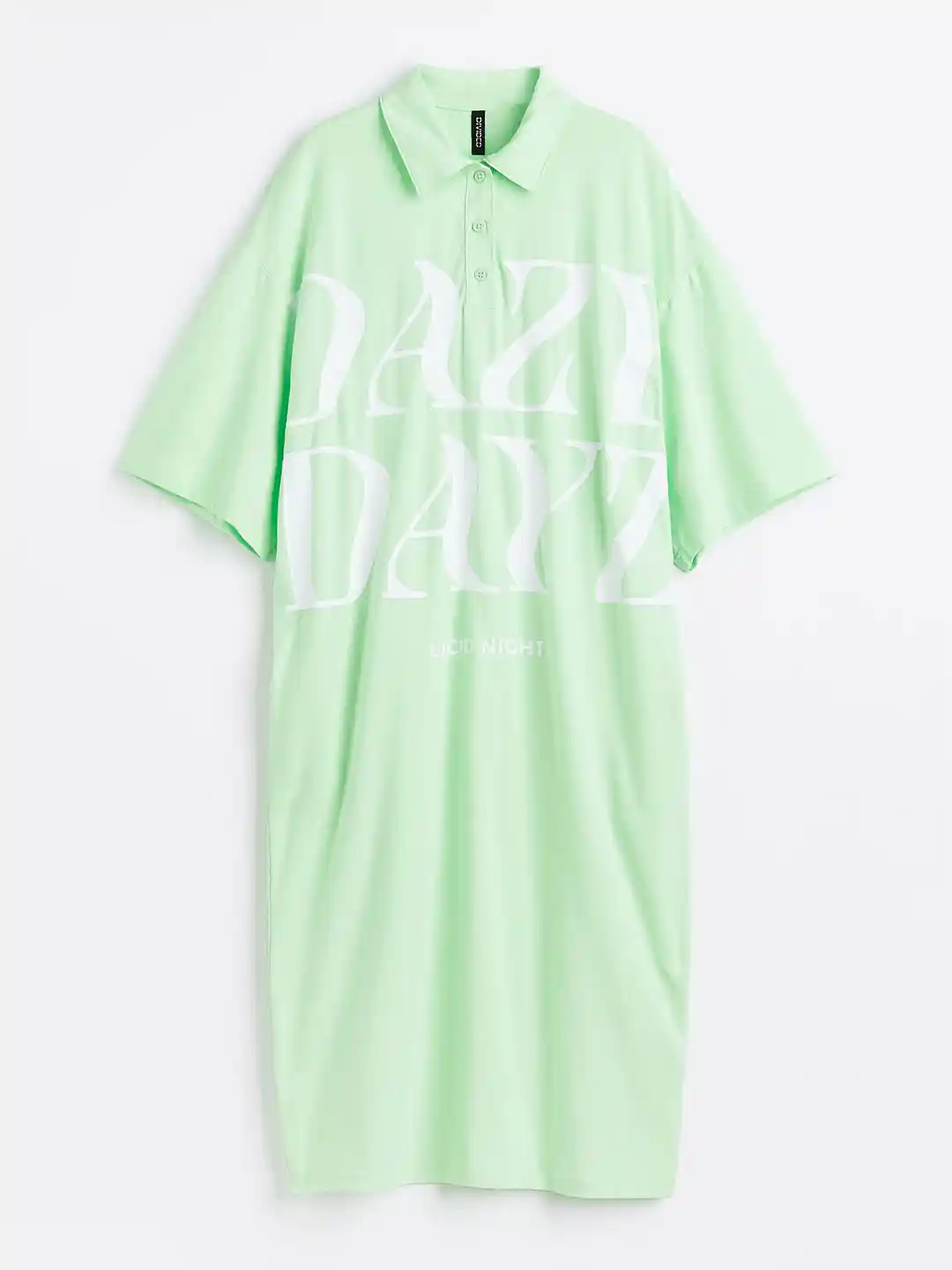 Buy H&M Pure Cotton Oversized Polo Shirt Dress Dresses for Women