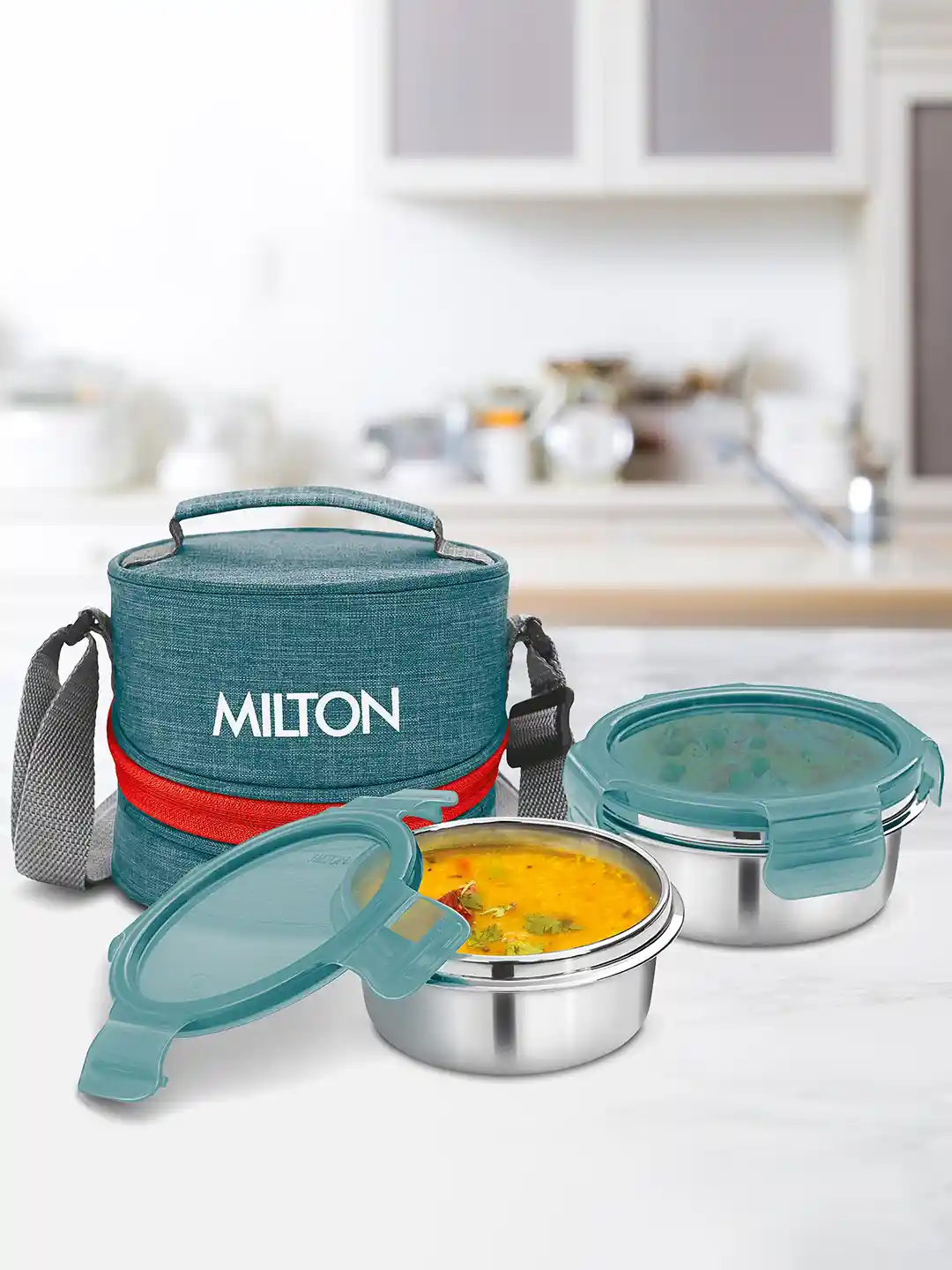 Buy Milton Chic Pieces Green Stainless Steel Tiffin Box With