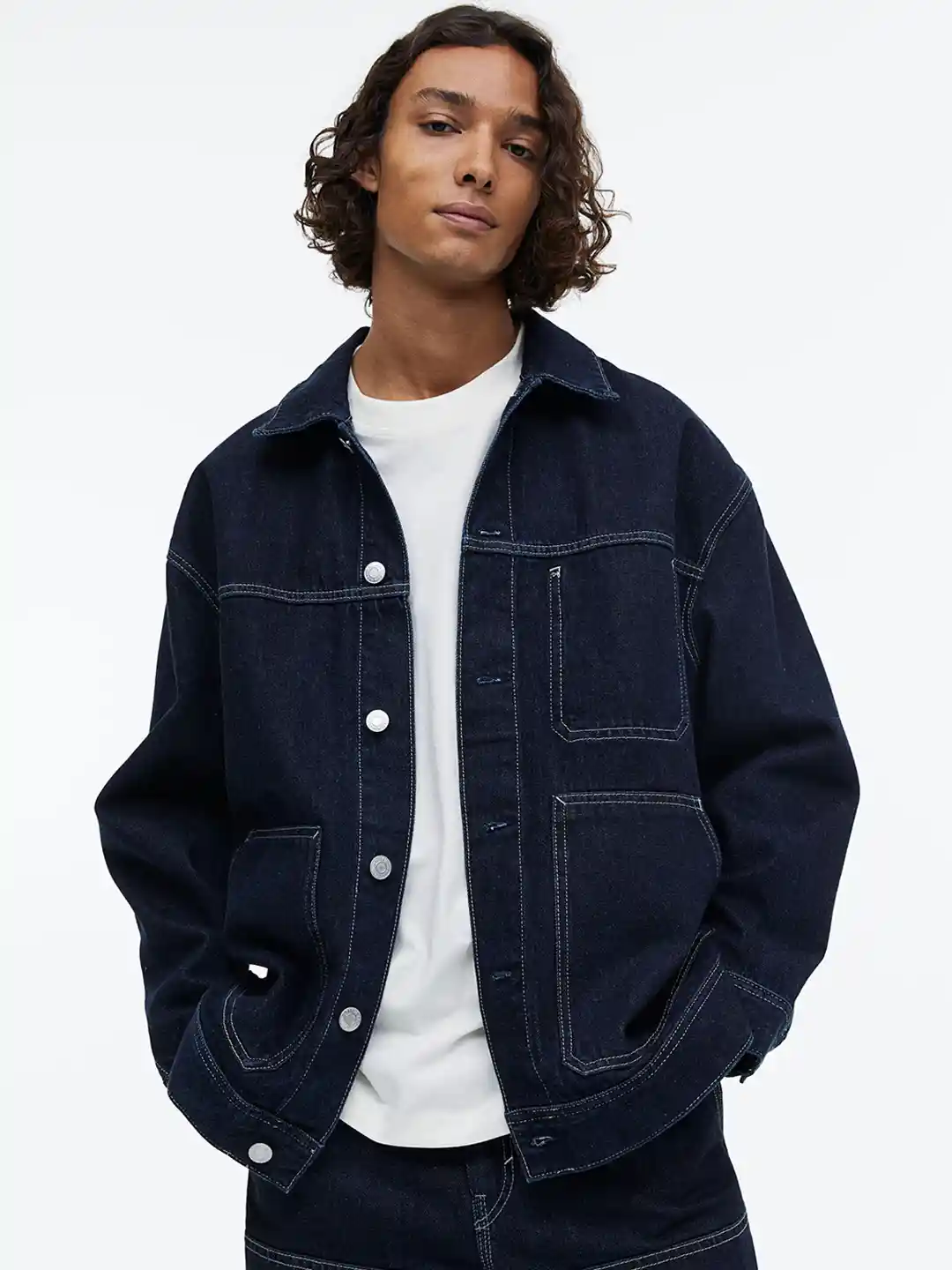 Buy H&M Men Relaxed Fit Denim jacket Jackets for Men 21625726