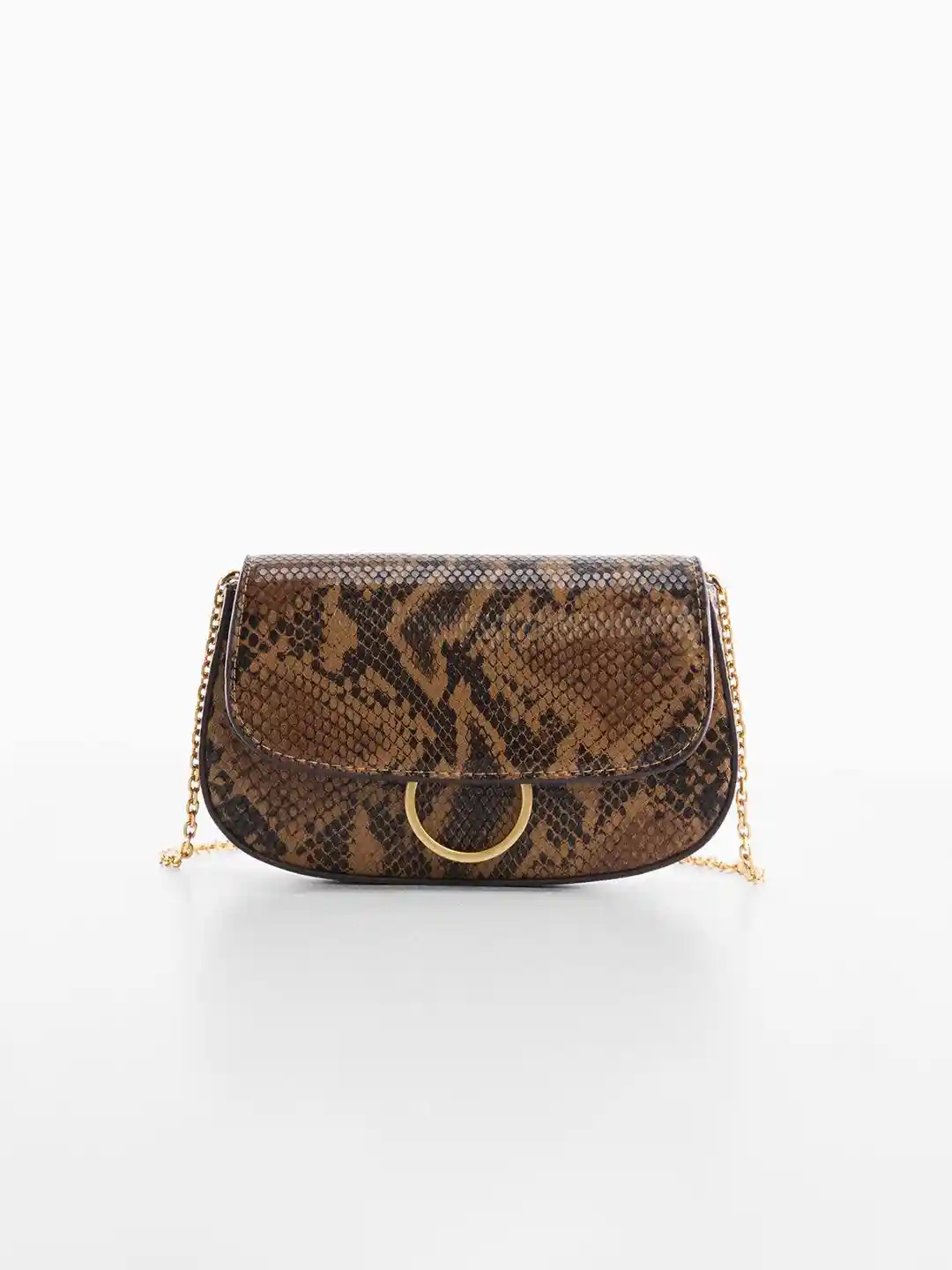 Buy MANGO Women Snake Skin Textured Structured Sling Bag