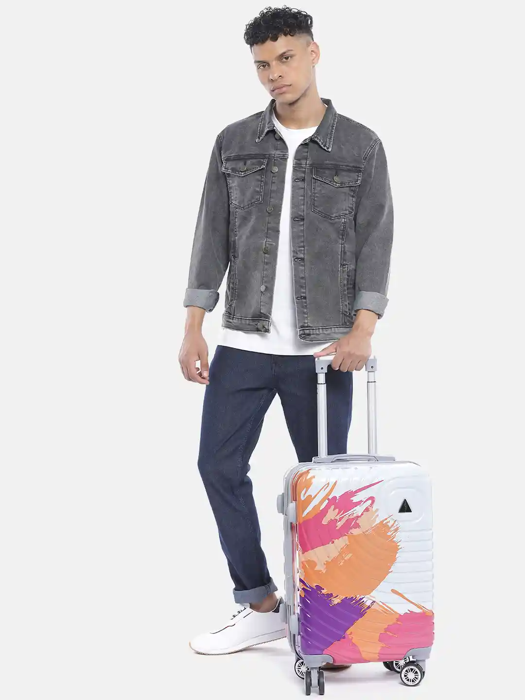 Buy Teakwood Leathers Abstract Printed Cabin Hard Trolley Bag 57